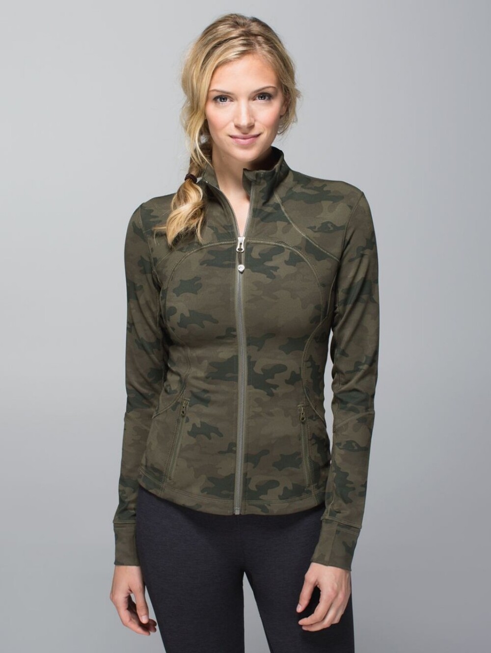 Lululemon Forme Jacket *CuffinsSavasana Camo 20cm Fatigue Green Size 4